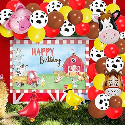 75pcs Farm Animal Balloons Decorations for Farm Barnyard Party Decorations - Hibrides