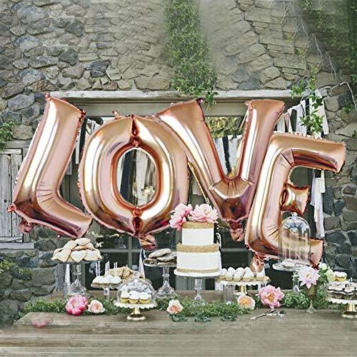 40 Inch Rose Gold Giant Love Letter Balloons Foil Mylar for Party Decorations - Hibrides