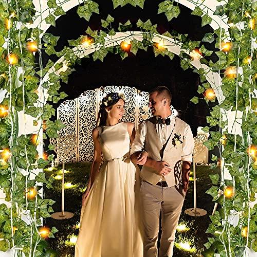 84Ft 12 Pack Artificial Ivy Garland for Bedroom Garden Wedding Party Decor - Hibrides