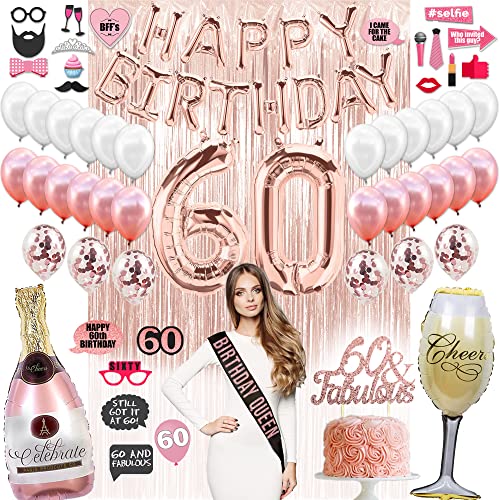 75 Piece 60th Birthday Decorations Women Happy 60th Birthday Gifts For Women - Hibrides