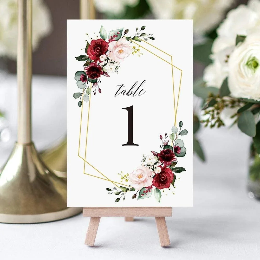 Vip Wedding Table Card 25pcs Burgundy Wedding Table Numbers, Wedding Table Card, Wedding Rece ...