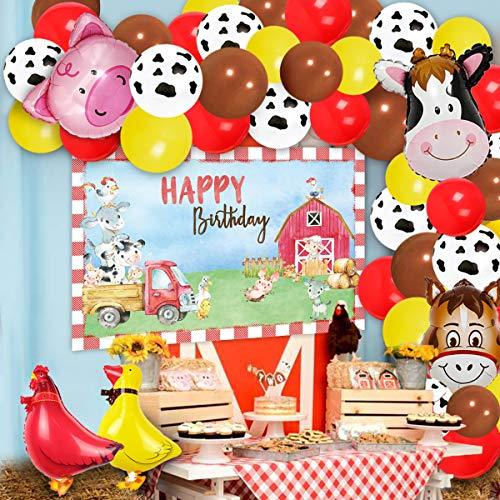 75pcs Farm Animal Balloons Decorations for Farm Barnyard Party Decorations - Hibrides