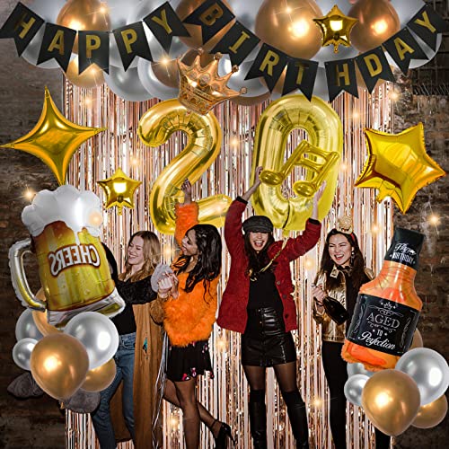 20th Birthday Party Supplies Set With String Light 40 Inches Number Balloons - Hibrides