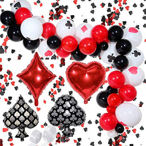 116 Pieces Casino Balloons Garland Arch Kit for Casino Theme Party - Hibrides
