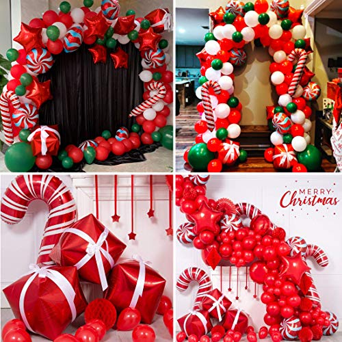 172 Pcs Red and Green Christmas Balloon Garland Arch kit for Xmas Party Decorations - Hibrides