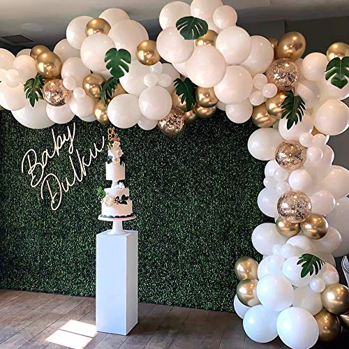 136PCS Gold and White Baby Shower Balloons for Baby Shower Wedding - Hibrides