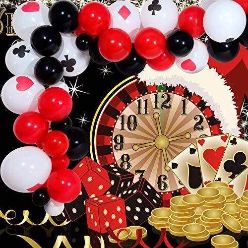116 Pieces Casino Balloons Garland Arch Kit for Casino Theme Party - Hibrides