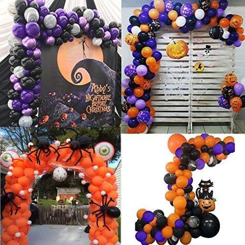 159pcs Halloween Balloon Arch Garland kit with 3D Bat Sticker for Halloween Theme Party - Hibrides
