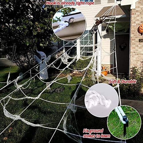 Giant Spider Fake Spider with Triangular Huge Spider Web for Halloween Decorations - Hibrides