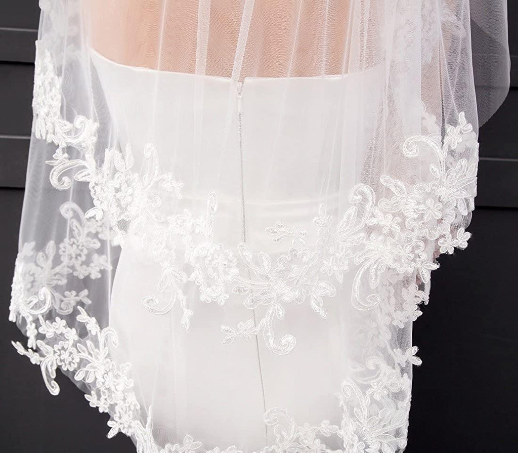 Classic 2 Tier Lace Wedding Veil , Bridal Lace Veil, 2 Tier Classic Classic 2 Tier Lace Wedding Veil , Bridal Lace Veil, 2 Tier Classic