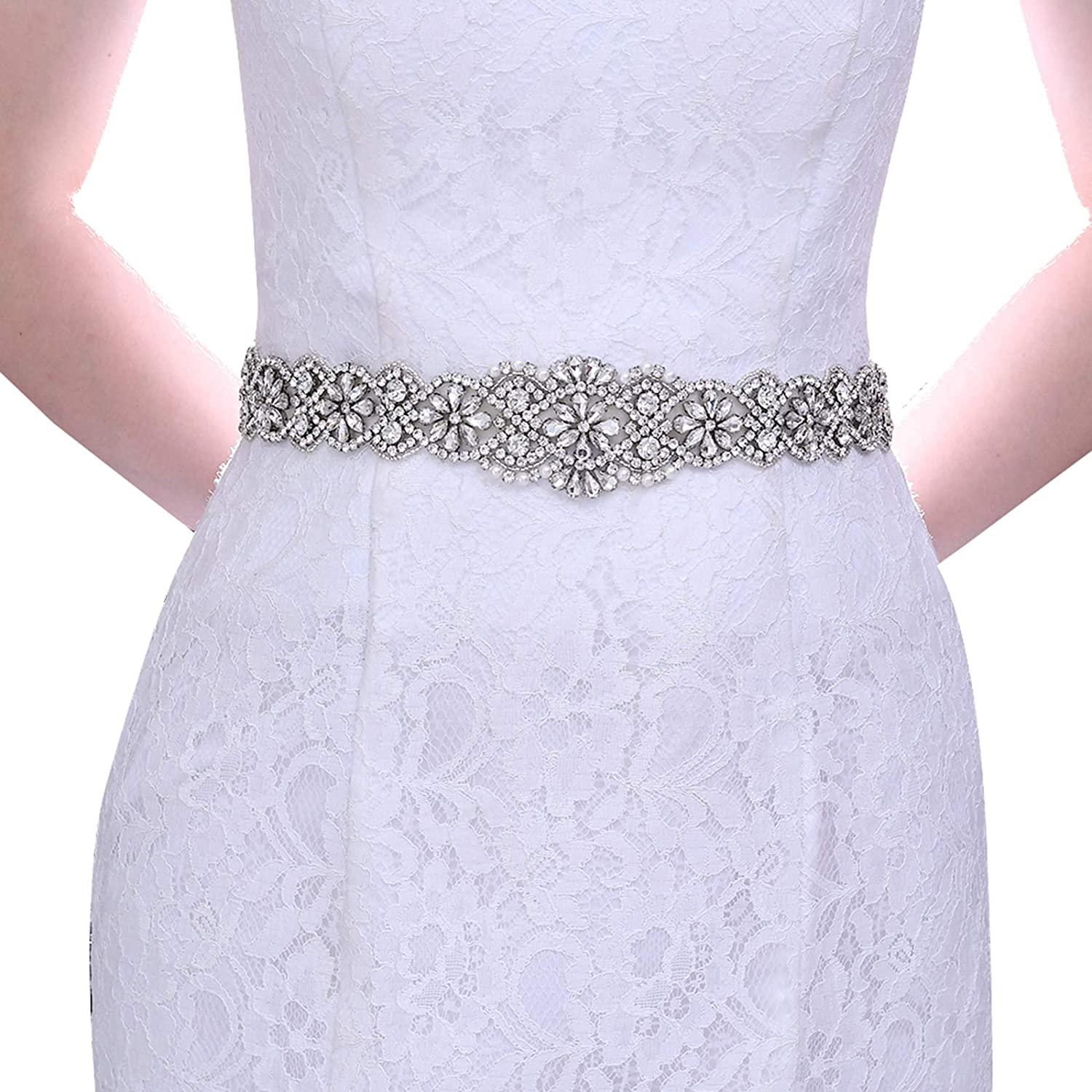 Women's Crystal Thin Wedding Belt Sashes Bridal Sash Belt for Wedding, Bridesmaid Flower Girl Dress Accessories 16IN Champagne Women's Crystal Thin Wedding Belt Sashes Bridal Sash Belt for Wedding, Bridesmaid Flower Girl Dress Accessories 16IN Champagne