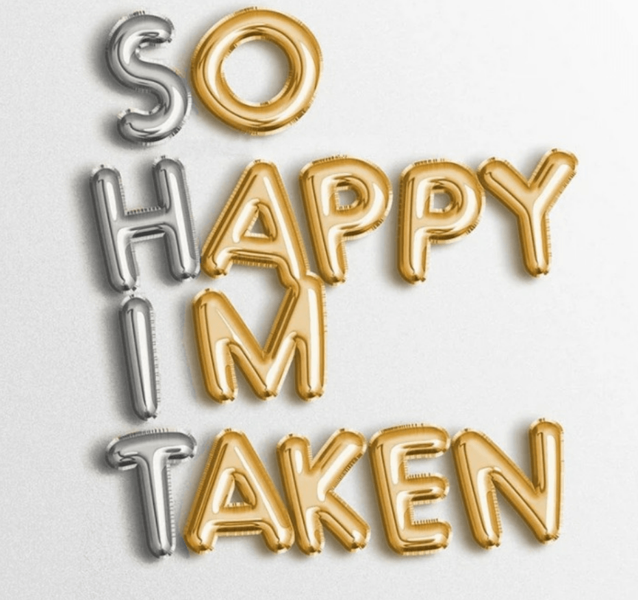So HAPPY Im TAKEN 16" letter Balloons Bachelorette Party Decor Bachelorette Party Balloon - Hibrides