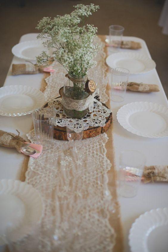 Burlap Table Runner Burlap Lace Table Runner for Weddings - Hibrides