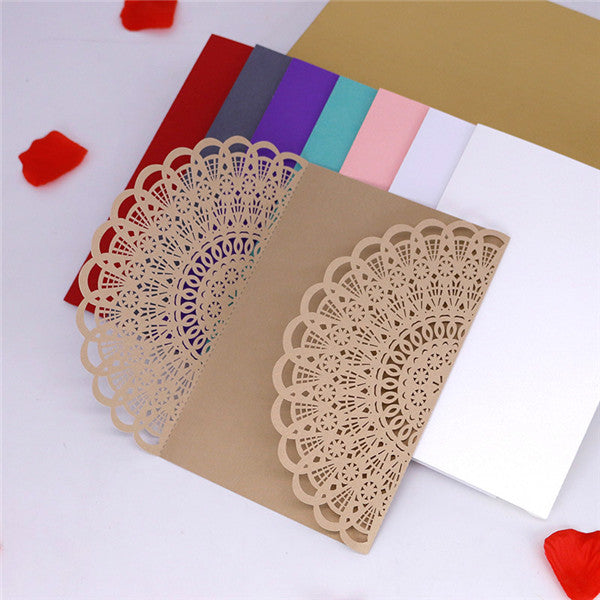 Classic and vintage lace laser cut Wedding Invitation LC066 - Hibrides