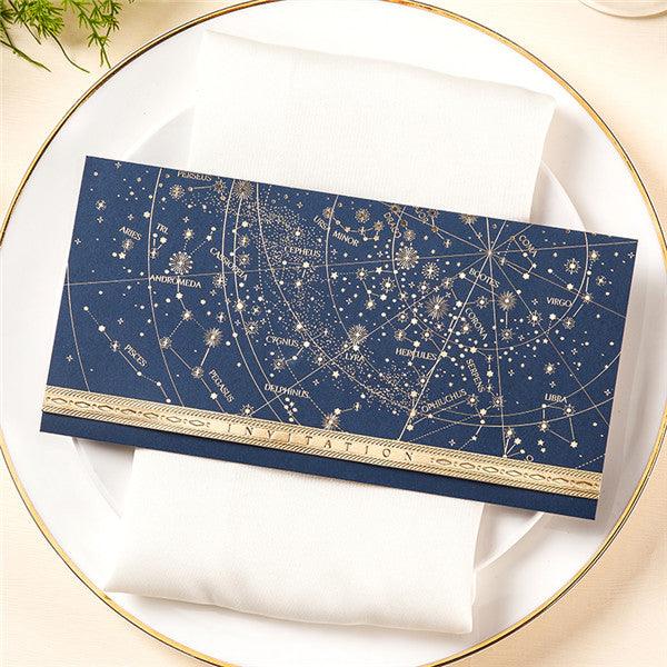 Cool stellar foil and folded Wedding Invitation LC083 - Hibrides