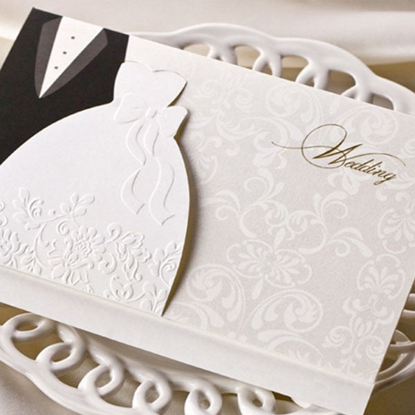 Creative groom bride sketch wedding invitation LC082 - Hibrides