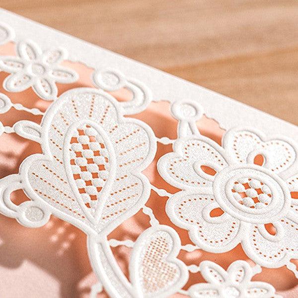 Cute and white laser cut Wedding Invitation LC021 - Hibrides