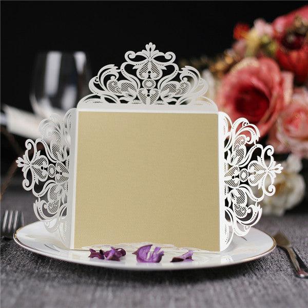 charming white laser cut Wedding Invitation LC048 - Hibrides