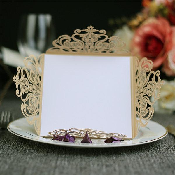 Glamorous gold laser cut Wedding Invitation LC050 - Hibrides