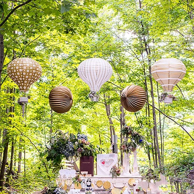 6pcs Hanging Hot Air Balloon Paper Lanterns for Birthday Wedding Decoration - Hibrides