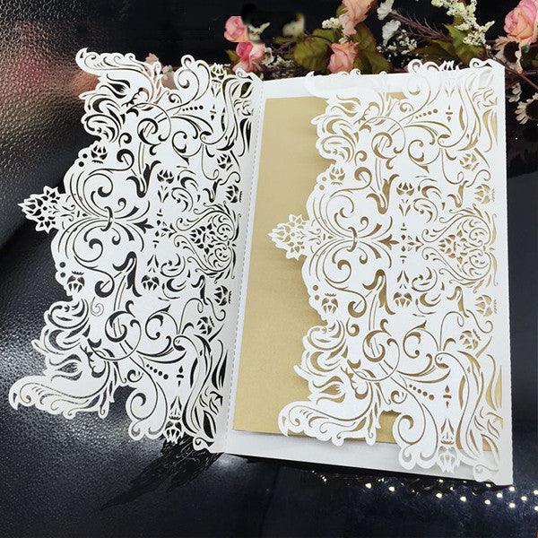graceful laser cut custom-made Wedding Invitation LC070 - Hibrides