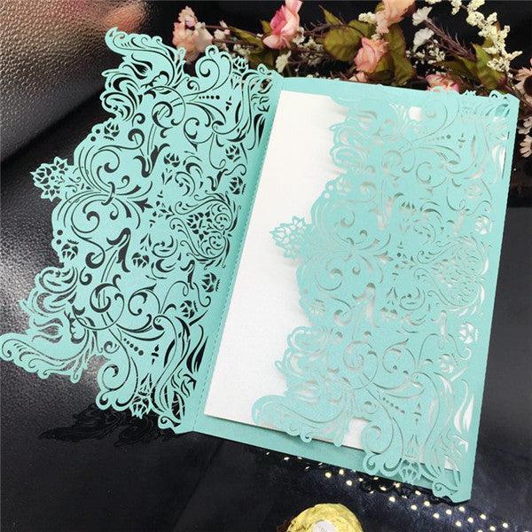 graceful laser cut custom-made Wedding Invitation LC070 - Hibrides