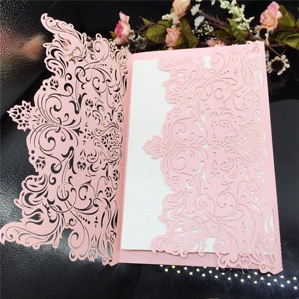 graceful laser cut custom-made Wedding Invitation LC070 - Hibrides