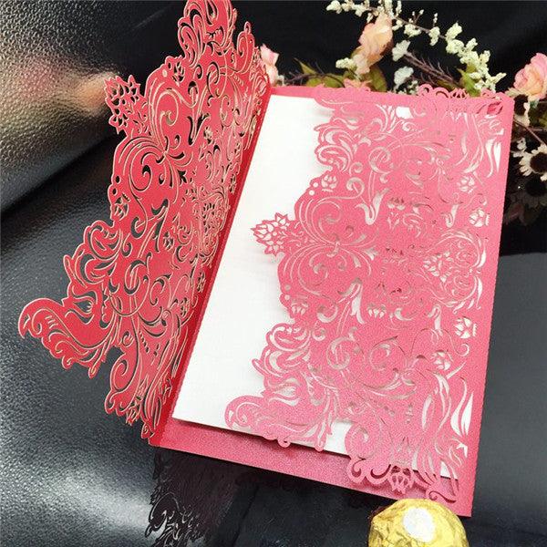 graceful laser cut custom-made Wedding Invitation LC070 - Hibrides