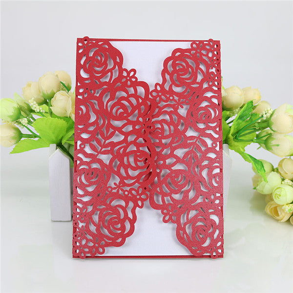 Vintage floral lace customized laser cut Wedding Invitation LC067 - Hibrides