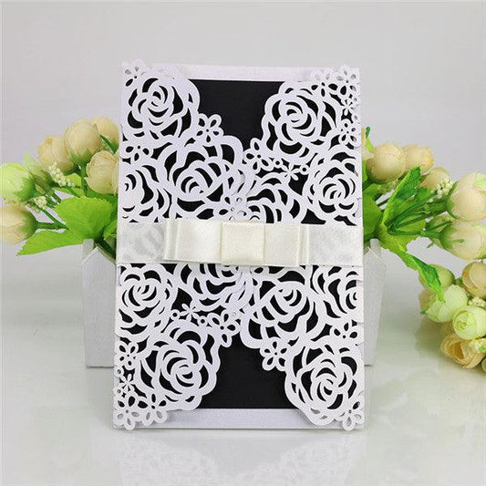 Vintage floral lace customized laser cut Wedding Invitation LC067 - Hibrides