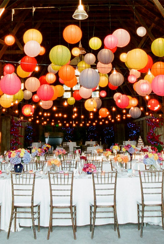 20pcs Paper lantern, Round Chinese Paper Lanterns for Wedding Decoration - Hibrides