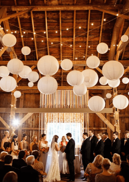20Pcs Decorative White Hanging Paper Lanterns for Rustic Weddings - Hibrides