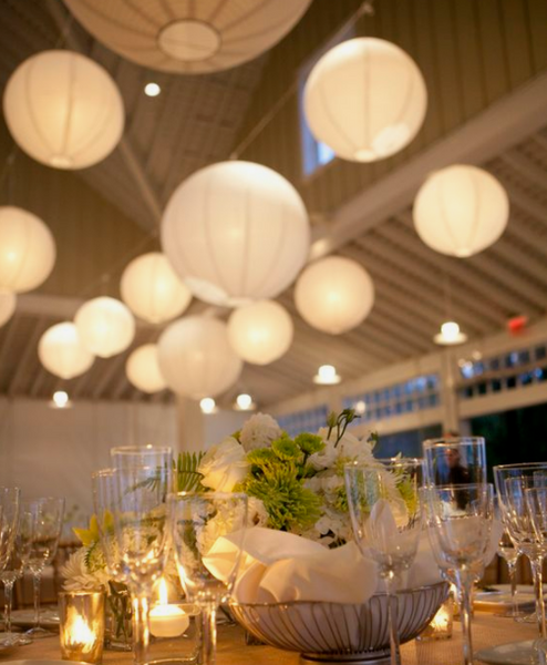 20Pcs Decorative White Hanging Paper Lanterns for Rustic Weddings - Hibrides