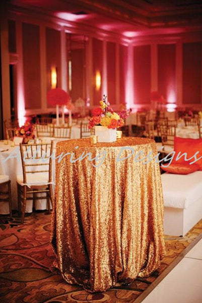 Sparkly Table Cloth for Wedding Party, Round Glitter Tablecloth - Hibrides