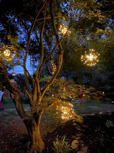 4pcs Firework Lights LED Hanging Starburst Lights for Outdoor Wedding - Hibrides