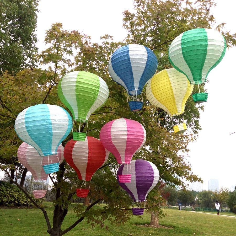 6pcs Hanging Hot Air Balloon Paper Lanterns for Birthday Wedding Decoration - Hibrides