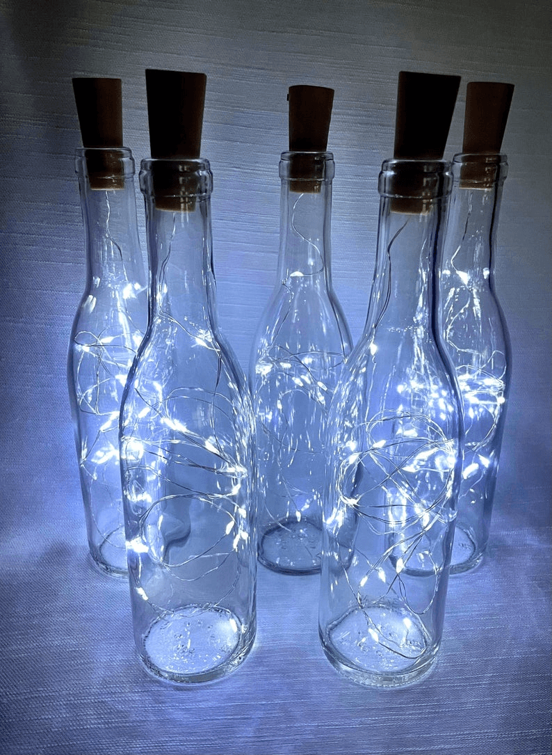 10pcs Wine Bottle Lights with Cork LED Cork Lights for Wedding Decor - Hibrides