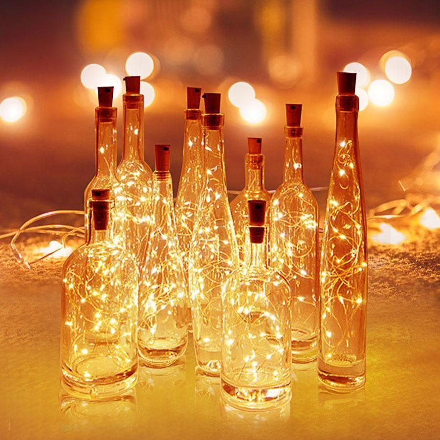 10pcs Wine Bottle Lights with Cork LED Cork Lights for Wedding Decor - Hibrides